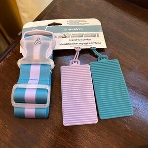 Travelon ID Tags and Strap Combo w/ Blue and Purple Accents NWT